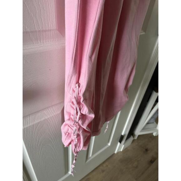 Free People Dupe Jumpsuit Tie Botton One Piece Sz L Pink Wash Boho Slouchy - Picture 4 of 8